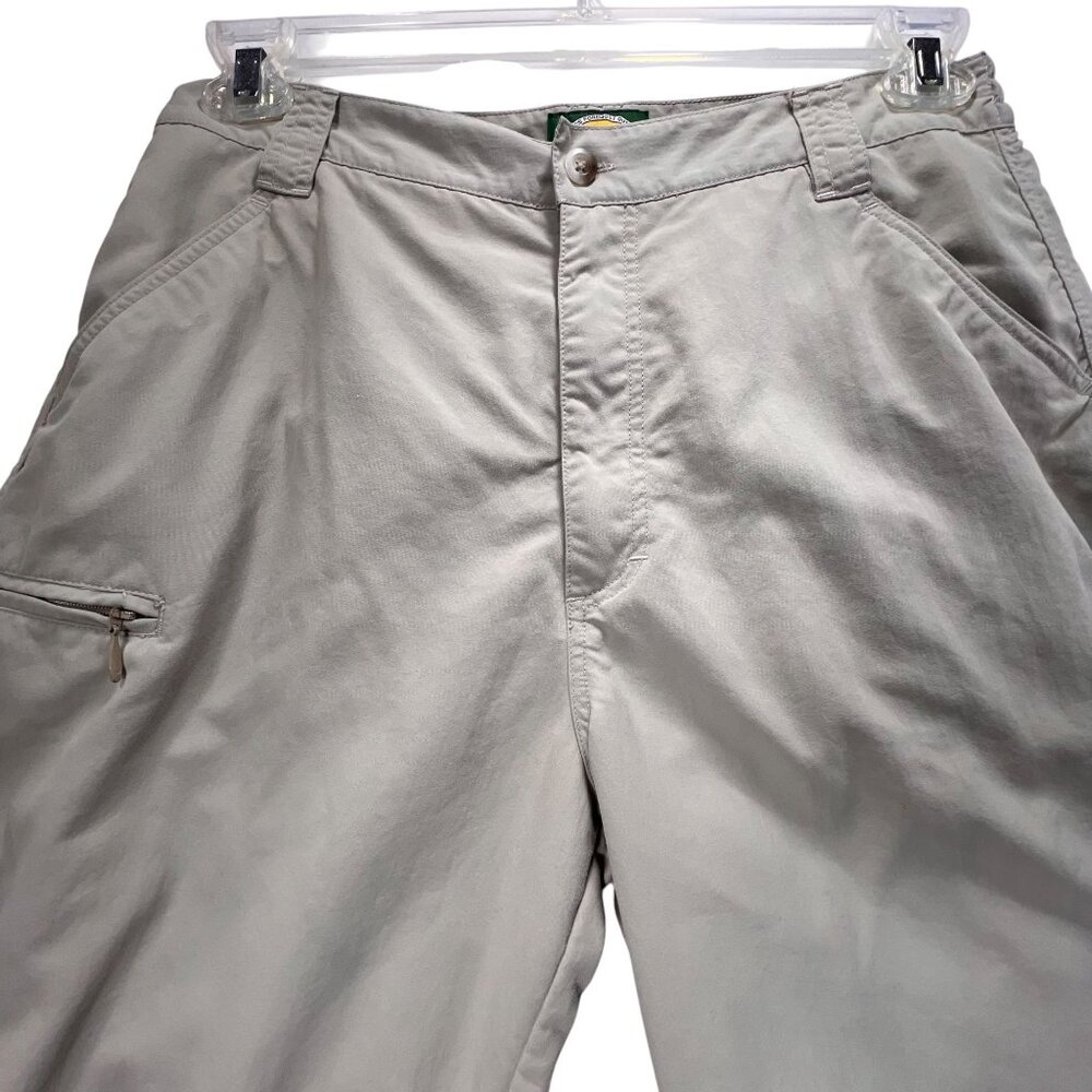 Cabelas Womens Outdoor Hiking Pants Zipper Pockets 12 Nylon Beige Active - Picture 4 of 13
